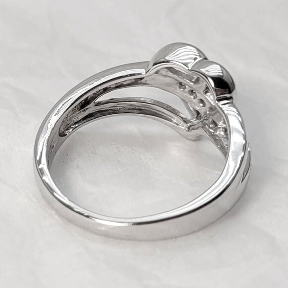 NWOT Kay Jewelers 925 White Diamond Sterling Silver Heart Ring Size 7 3gr - Picture 3 of 7